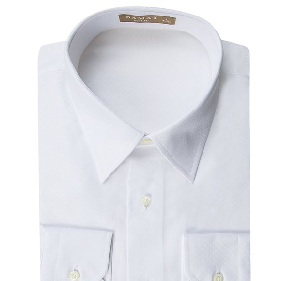 DAMAT White Easy Care Dress Shirt (Slim Fit) - Picture 1 of 4